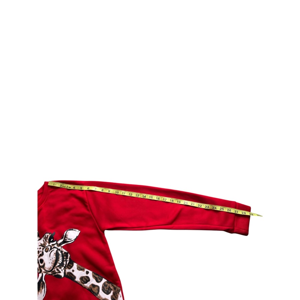 Kids Red Giraffe Graphic Sweatshirt Youth L/XL 14/16 Long Sleeve - Picture 6 of 6